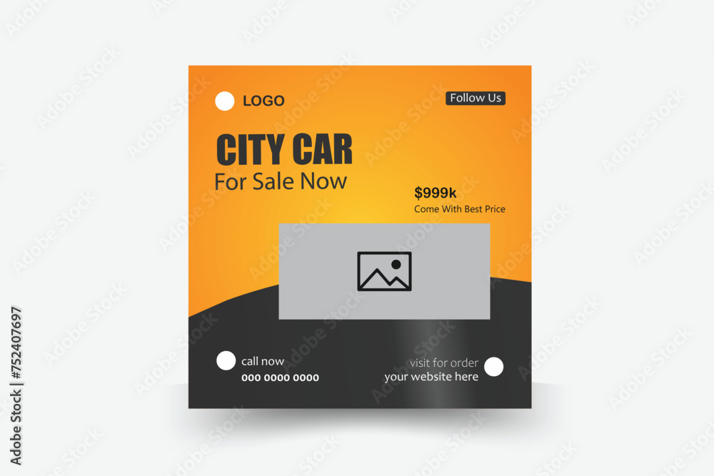 Fototapeta premium Car social media post design template