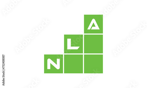NLA initial letter financial logo design vector template. economics, growth, meter, range,  profit, loan, graph, finance, benefits, economic, increase, arrow up, grade, grew up, topper, company, scale photo