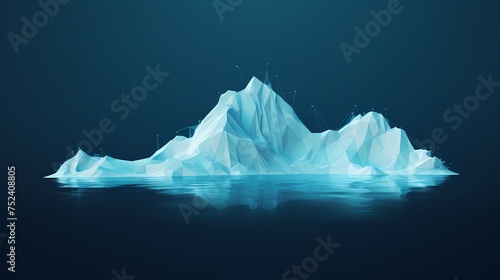 Glaciers, iceberg pieces, blue blocks of ice, frozen water and snow isolated on transparent background. Vector realistic set of cold arctic, polar or antarctic floes drifting in sea photo