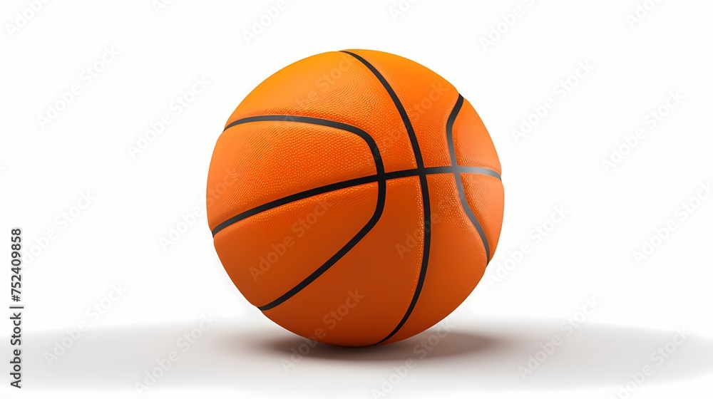Basketball on basketball court