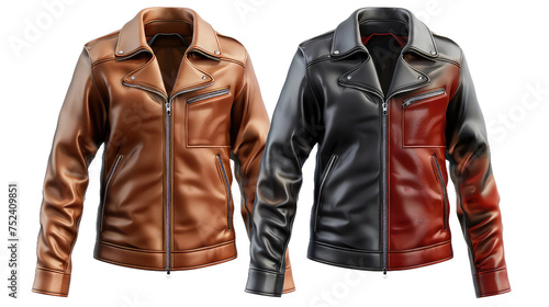 Stylish Leather Jackets PNG with Transparent Background