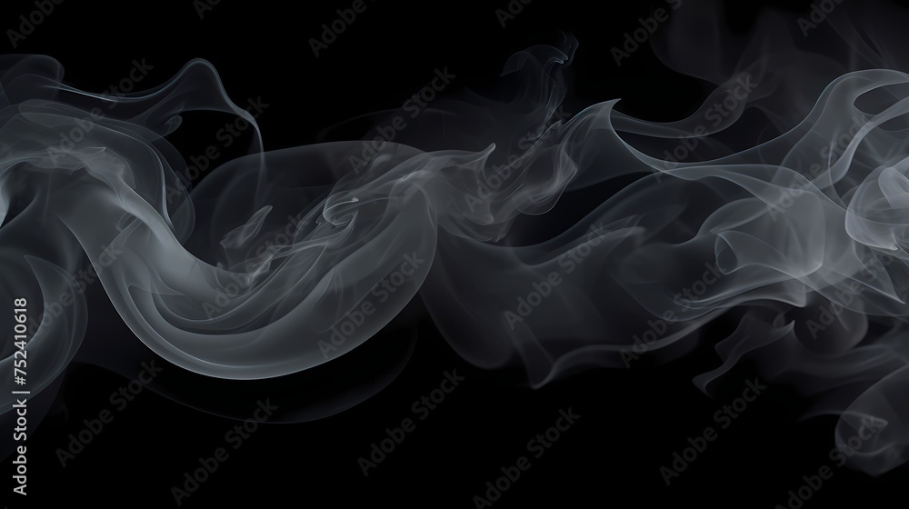 smoke is rising from a black background with a white border Generative AI