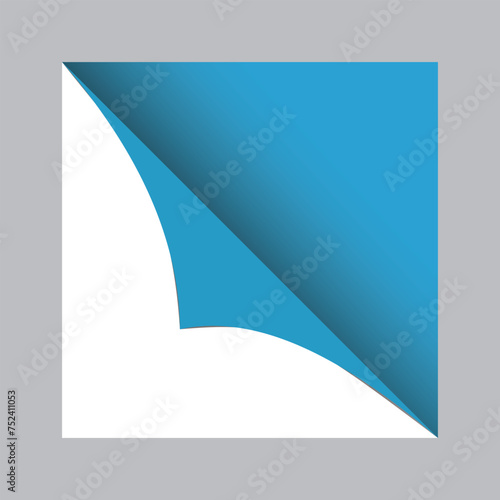 Curled paper corners. Curve page corner, pages edge curl and bent papers sheet with realistic shadow. Writing blank paper, a4 pages corners. Isolated 3d vector illustration icons set