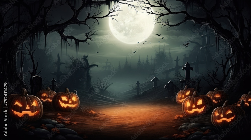 Grim Halloween Background with Ample Copy Space Grim Halloween Background with Ample Copy Space