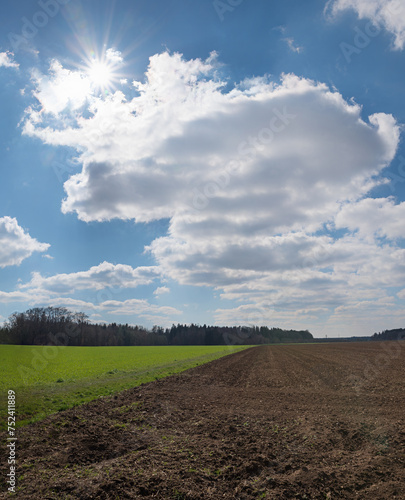 plowed and prepared field for cultivation at springtime, bright sunshine © SusaZoom