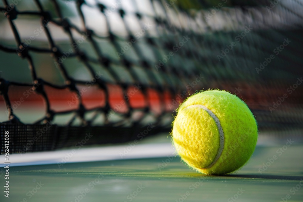 a tennis ball on a court