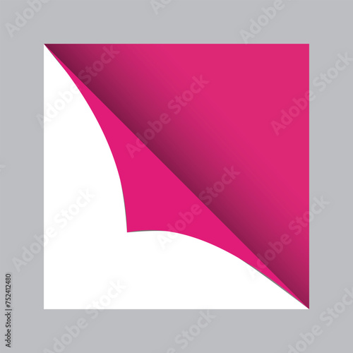 Curled paper corners. Curve page corner, pages edge curl and bent papers sheet with realistic shadow. Writing blank paper, a4 pages corners. Isolated 3d vector illustration icons set