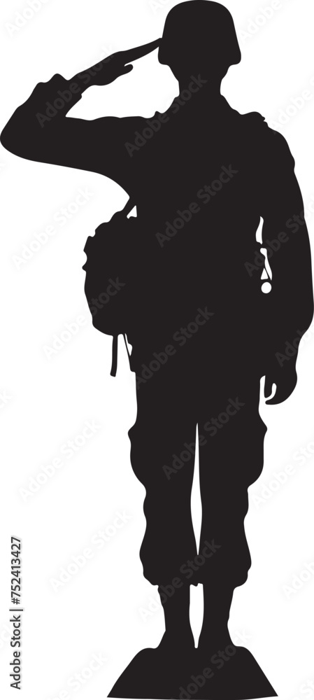 silhouette of a army solder  saluting 