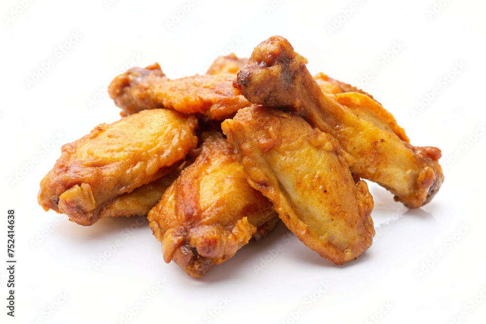 fried chicken wings on white background fried chicken wings on white background
