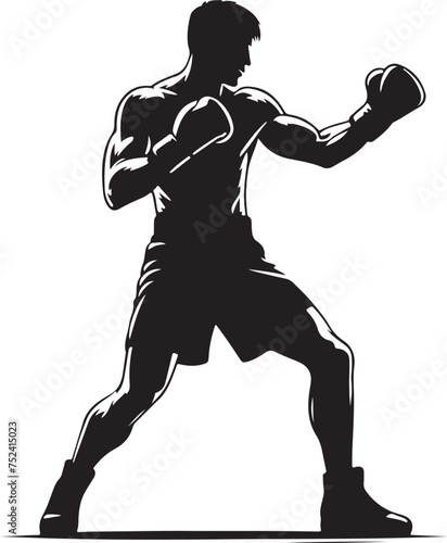 Silhouette of a boxer man vector illustration 