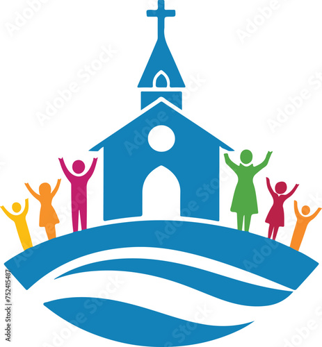 vector illustration of church people logo  