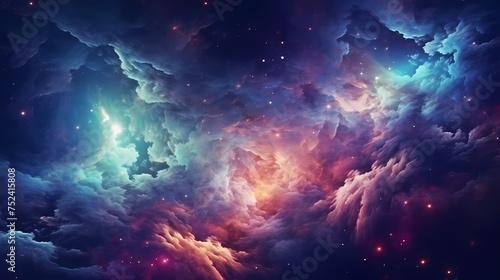 Galactic Space. Vivid colors of the universe. © Michel 