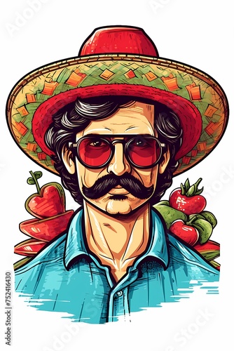 Cool Teacher With Sunglasses Wearing Mexican Sombero