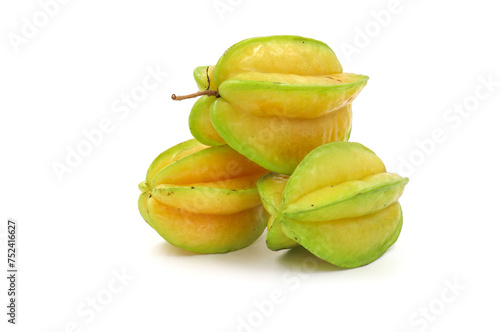 Carambola is a fruit. Isolated on a white background.