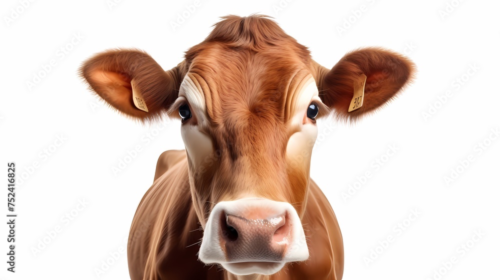 Cow isolated on white, transparent background