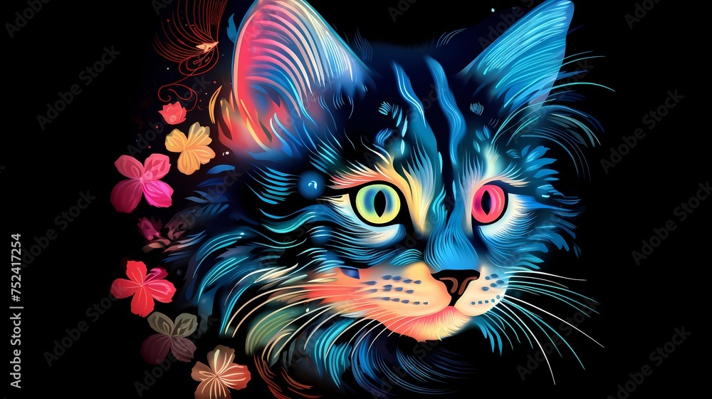Beautiful Maine Coon cat clipart