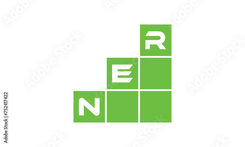 NER initial letter financial logo design vector template. economics, growth, meter, range,  profit, loan, graph, finance, benefits, economic, increase, arrow up, grade, grew up, topper, company, scale photo