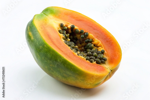 papaya fruit isolated on white