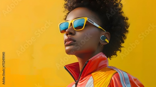 Afrofuturistic Female Portrait in Bold Colors