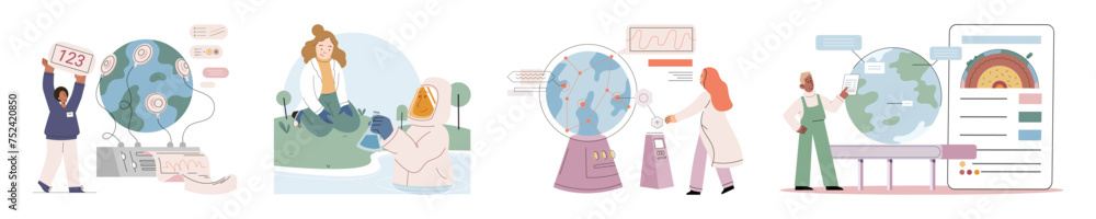 Earth care. Vector illustration. Climate change presents global challenge requires collaborative solutions Savingplanet requires collective effort to implement sustainable policies Environmental