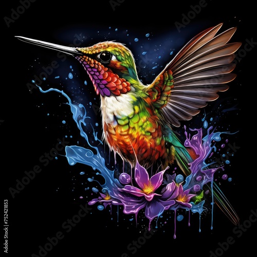 hummingbird and flower © faiz