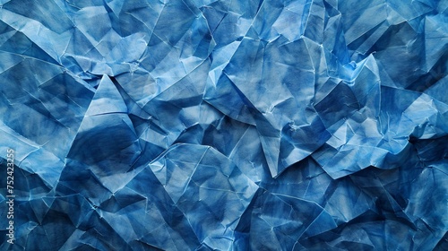 Sapphire blue origami paper with a subtle marbled pattern ready to be transformed into intricate art