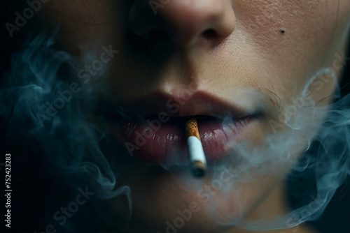 Image of young person smoking a vape lots of smoke generative AI concept