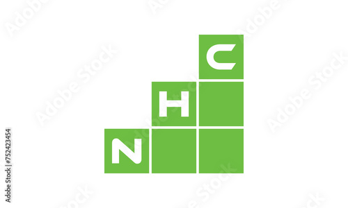 NHC initial letter financial logo design vector template. economics, growth, meter, range,  profit, loan, graph, finance, benefits, economic, increase, arrow up, grade, grew up, topper, company, scale photo