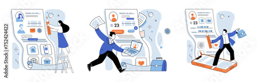 Personal profile. Vector illustration. User-friendly interfaces make it convenient to update and maintain personal profile pages Social media platforms offer options for users to create and manage