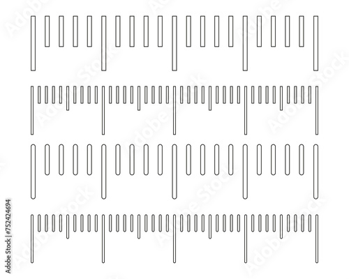 Markup for rulers, measuring scale. Vector illustration