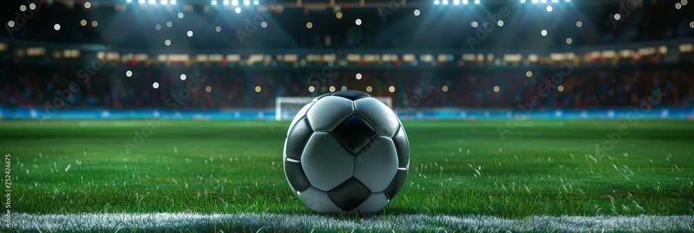 Naklejka premium Blurred sports background for dynamic advertising with text space, ideal for marketing campaigns.