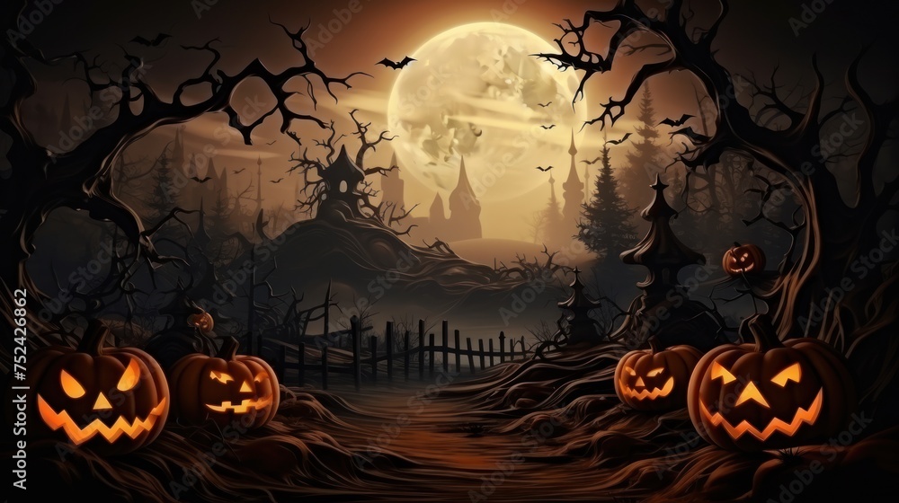 Mystical Halloween Background Offering Adequate Copy Area