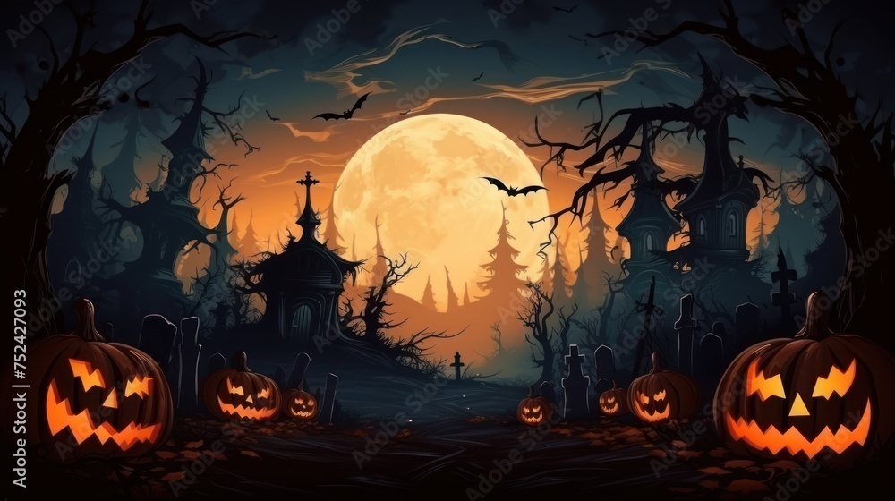 Chilling Halloween Background Featuring Space for Your Text