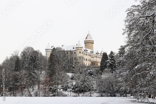 Konopiste Castle in winter, Benesov, Czech Republic