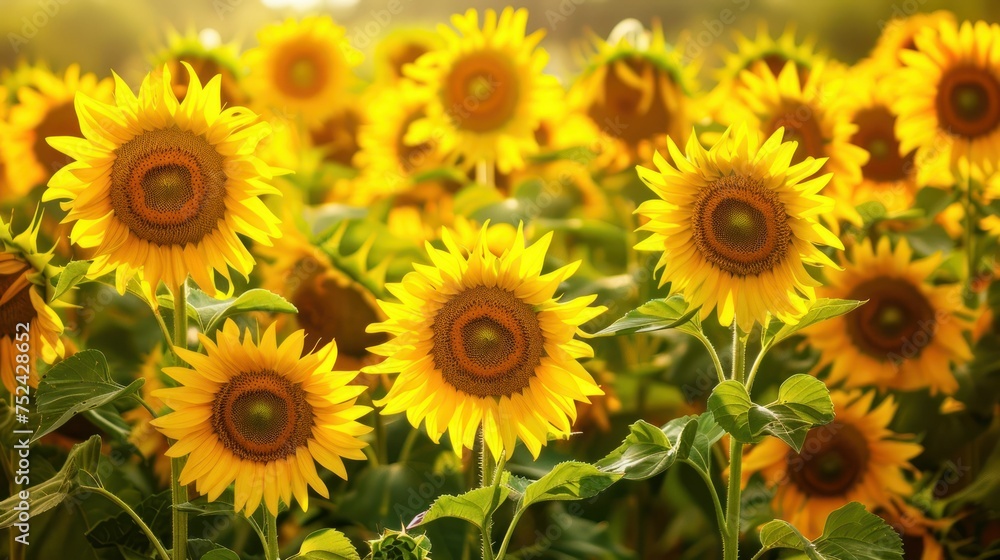 Sunflowers Basking in the Summer Sunlight Captured in Vibrant Detail Sunflowers Basking in the Summer Sunlight Captured in Vibrant Detail