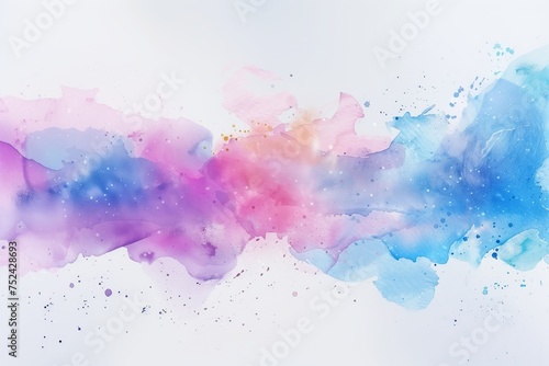 Colorful pastel abstract watercolor waves on white background