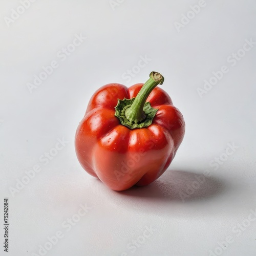 red bell pepper on white 
