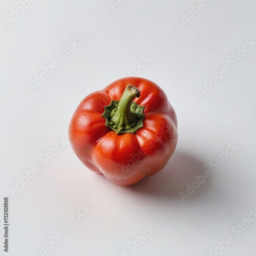 red bell pepper on white 