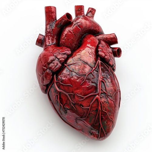 Wallpaper Mural an individual image shows the anatomy of a human heart on white background, in the style of logo, dark red, rounded shapes. Generative AI Torontodigital.ca