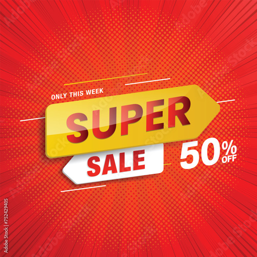 Sale special banner with percent discount off