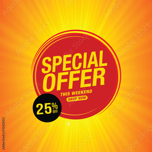 Sale special banner with percent discount off