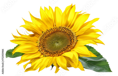 Vibrant sunflower with lush yellow petals on transparent background - stock png. © BraveSpirit