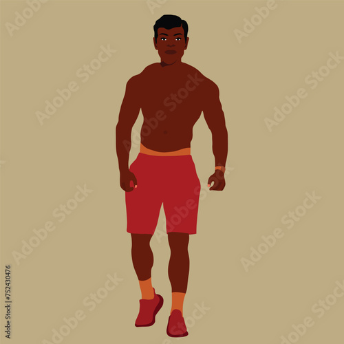 Young stylish black man in elegant style vector