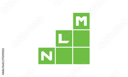 NLM initial letter financial logo design vector template. economics, growth, meter, range,  profit, loan, graph, finance, benefits, economic, increase, arrow up, grade, grew up, topper, company, scale photo