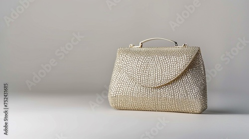 Chic clutch purse elegantly isolated against a pristine white background, exuding sophistication and class.