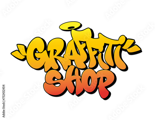 Graffiti shop font in graffiti style. Vector illustration.