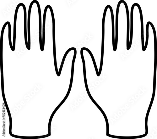 Dental Gloves Outline Vector Illustration