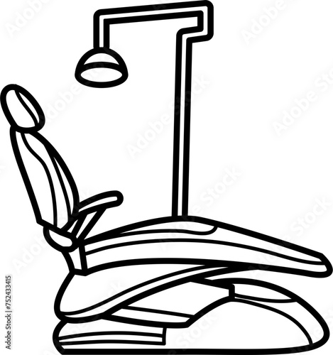 Dental Chair Outline Vector Illustration