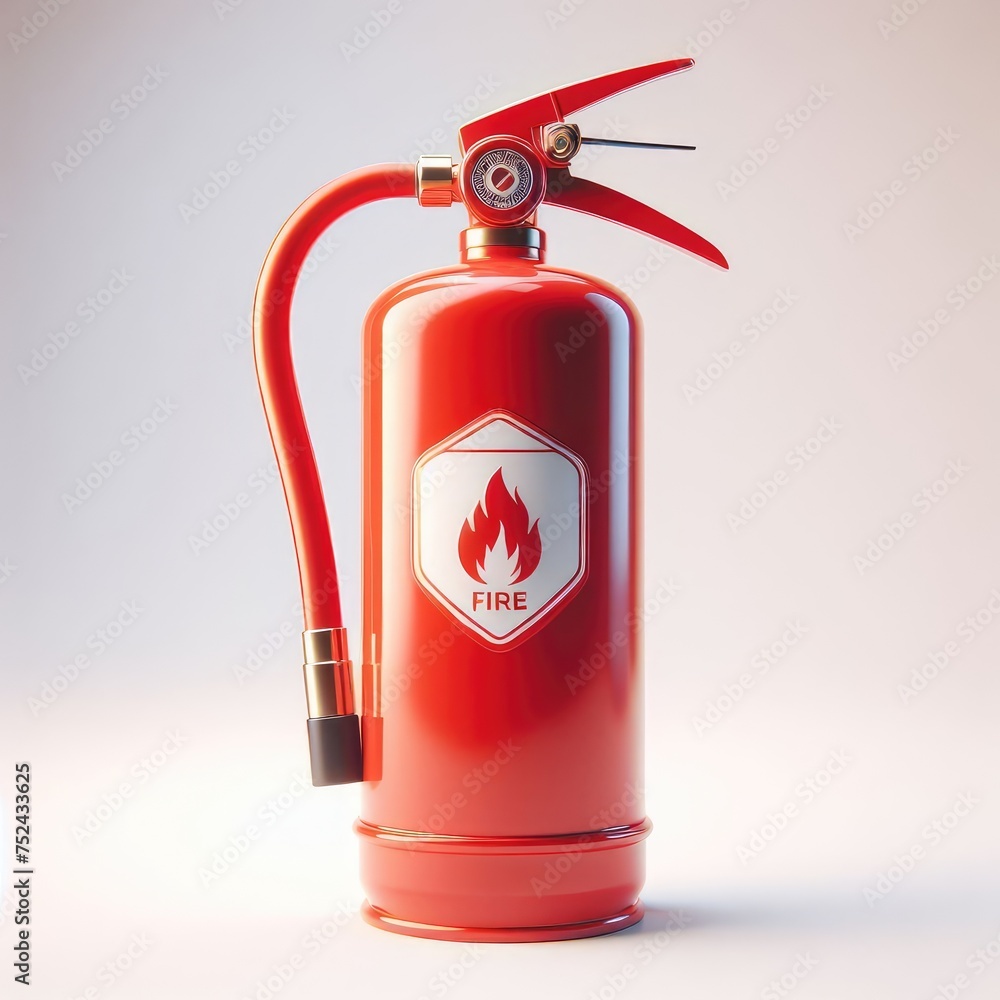 fire extinguisher on white background
