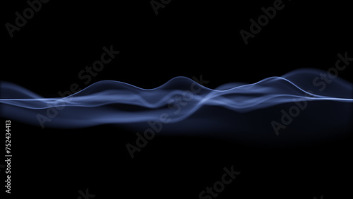 Waves of blue particles looks like smoke